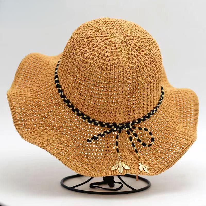 Big Brimmed Hat Versatile Fisherman Hat Women's Summer Hat Sun Hat Grass Hat Sun Protection Sun Shading UV Protection Woven Fabric