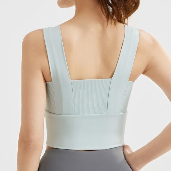 Women's Square Neck Sports Bra Padded Workout Crop Tank Top with Built-in Bra for Yoga Gym Fitness Running