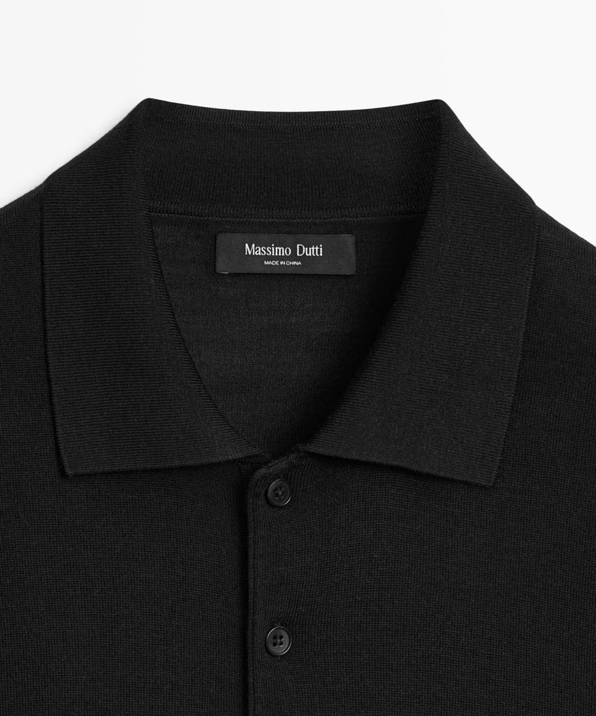 Masimodutti Wool Blend Knit Polo