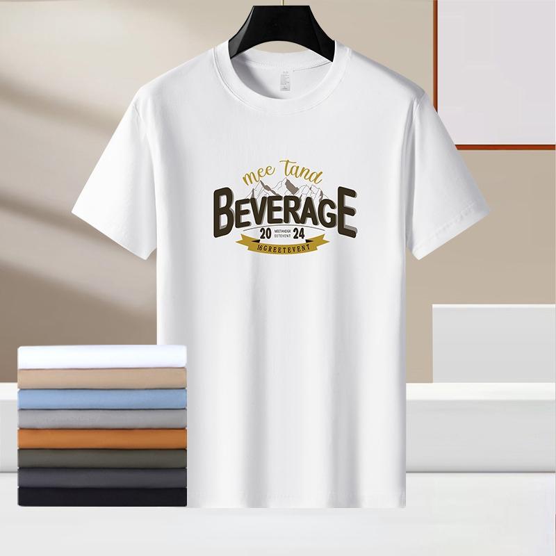 Sommer-Print Baumwoll-T-Shirts für Männer Rundhals Kurzarm-T-Shirts