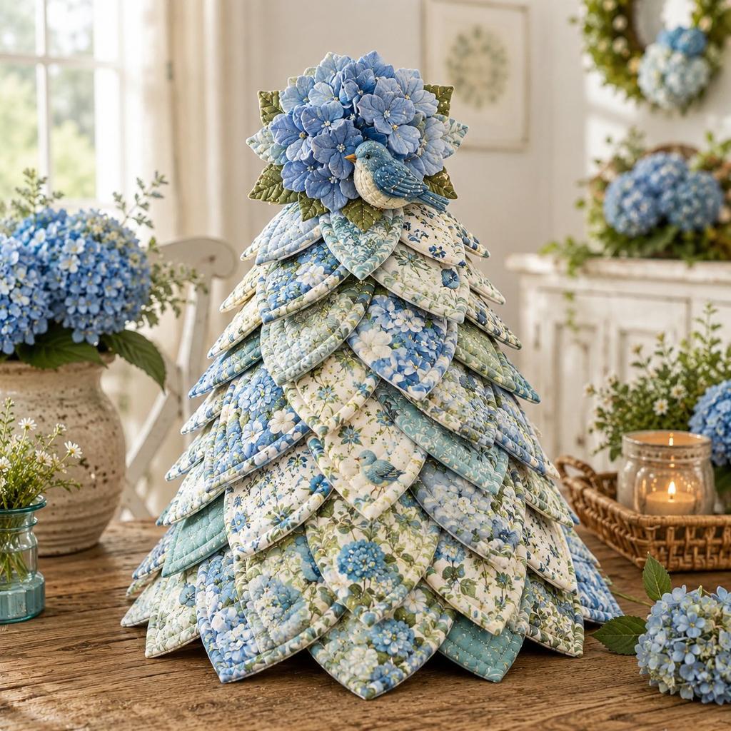 DIY Stoffbaum Bastelset, Patchwork-Stoffpaket mit Blumenmuster für Tischdekoration
