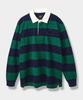 Dimiteulibeullaeg Asi Striped Rugby Sweatshirt Green/Navy
