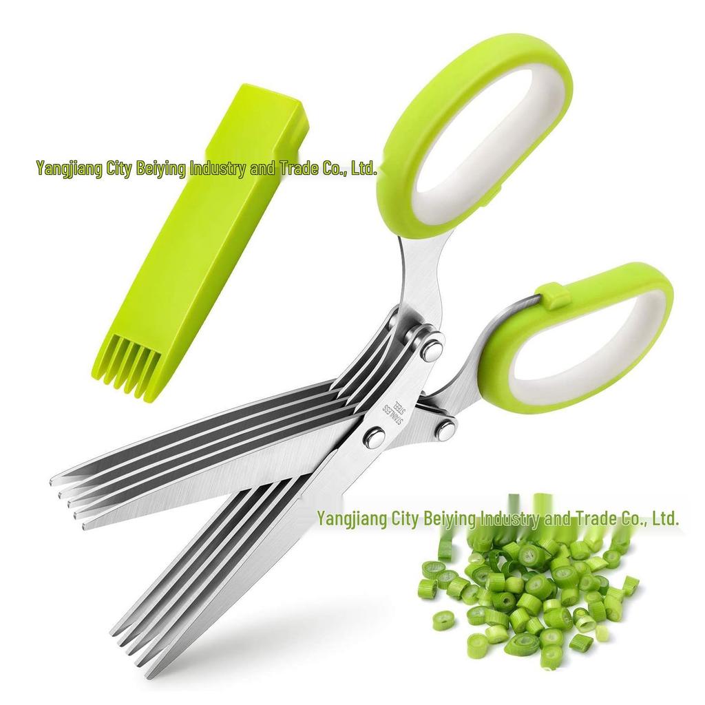 Stainless Steel Five-Layer Herb & Vegetable Scallion Shears