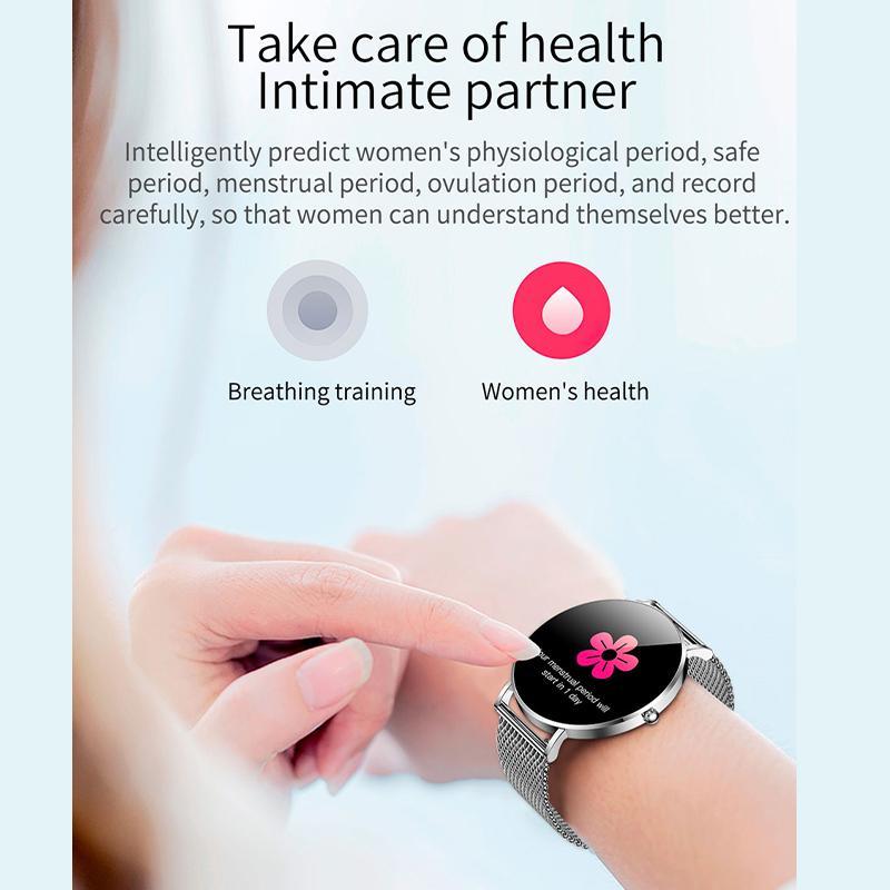 New Ultra Thin Smart Watch Women  AMOLED 360*360 HD Pixel Display Always Show Time Call Reminder Smartwatch Ladies AVE