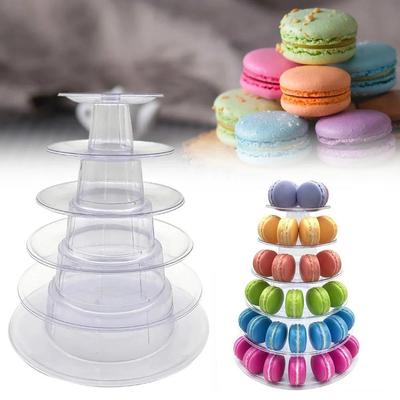 6-lagiger Gebäckständer Kuchenständer Runder Kuchenturm aus Kunststoff Hochzeitsgebäckständer