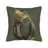 Pillow Case Gentleman Frog Comfy Pillow Cover For Sofa Home Decor Retro Trendy Pillowcases