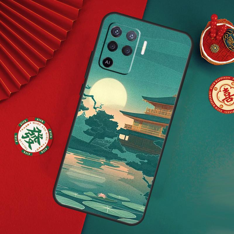 Japanese Style Art Case For Oppo A15 A17 A57 A6 A5 Pro A54 A74 A94 A16 A76 A96 A40 A60 A80 A18 A38 A58 A78 A98