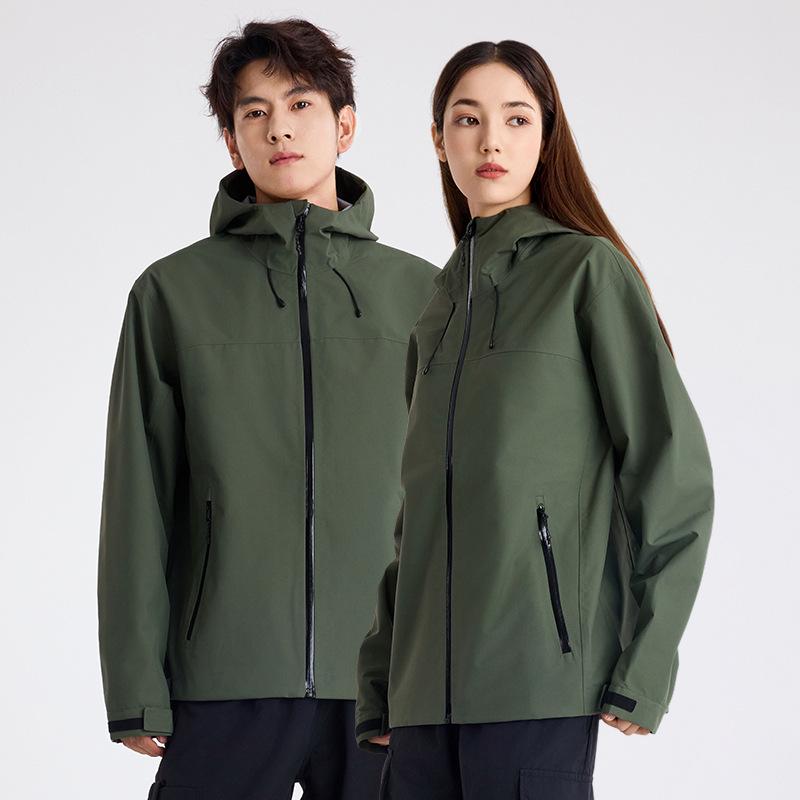 

2024 Водонепроницаемая ветровка с капюшоном из тефлона - Мужская и женская осенняя куртка для спорта на открытом воздухе L