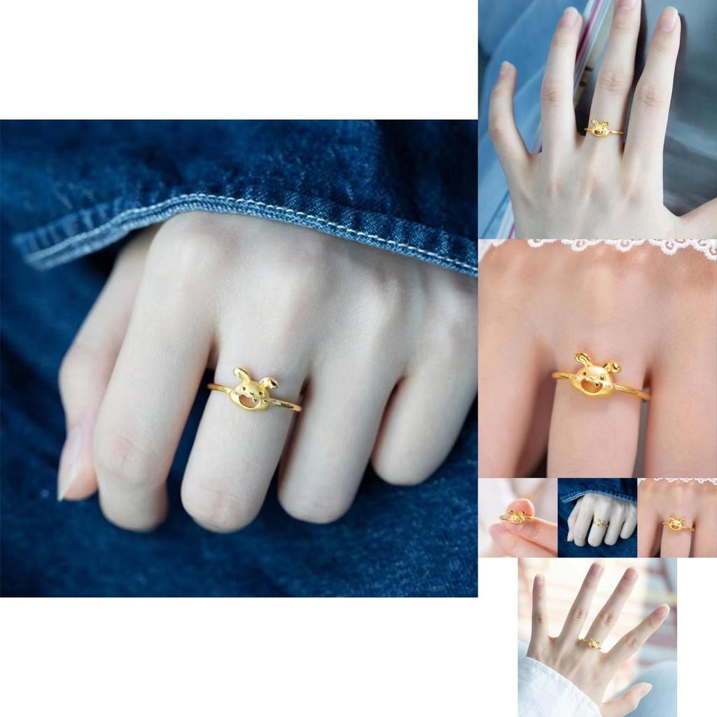 Joyful Gold Rabbit Ring With Cute Design Adjustable Size Perfect For Womens Jewelry