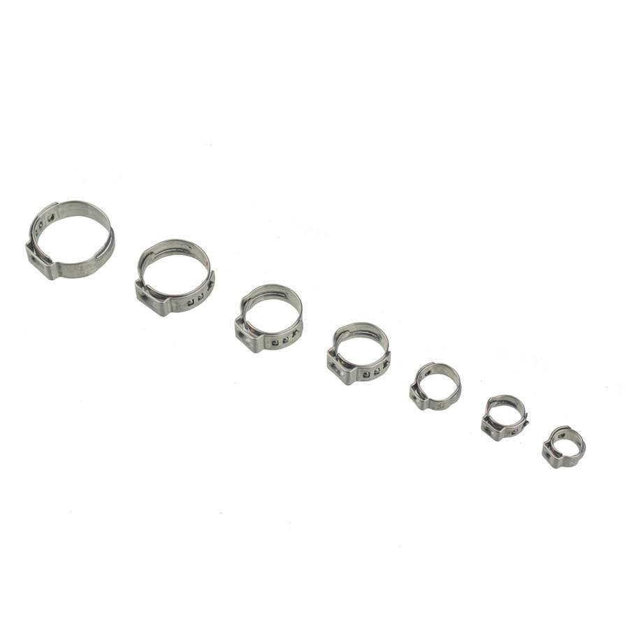 80 x 5.8-21mm Single Ear Plus Stainless Steel Car Hydraulic Hose Clamps O-Clips Pipe Fuel Air