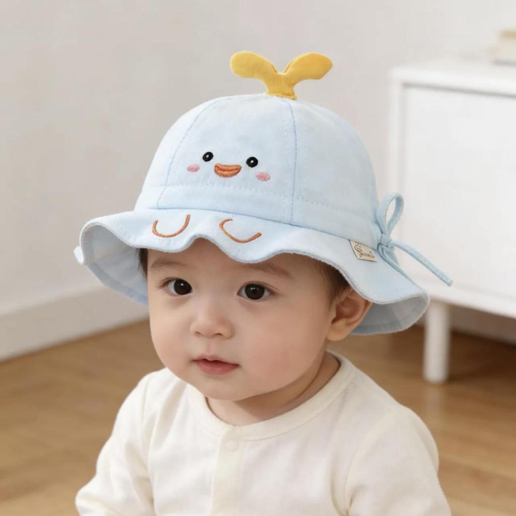 New Cartoon Bear Fisherman Hat: Korean Style Cute Sun Protection Bucket Hat for 1-Year-Old Boys and Girls