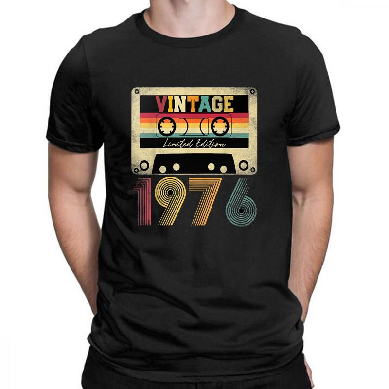 Camiseta para hombre, regalo de 43 cumpleaños, camisetas vintage de 1976 años, camiseta para mujer, camiseta informal, camisetas de verano para mujer