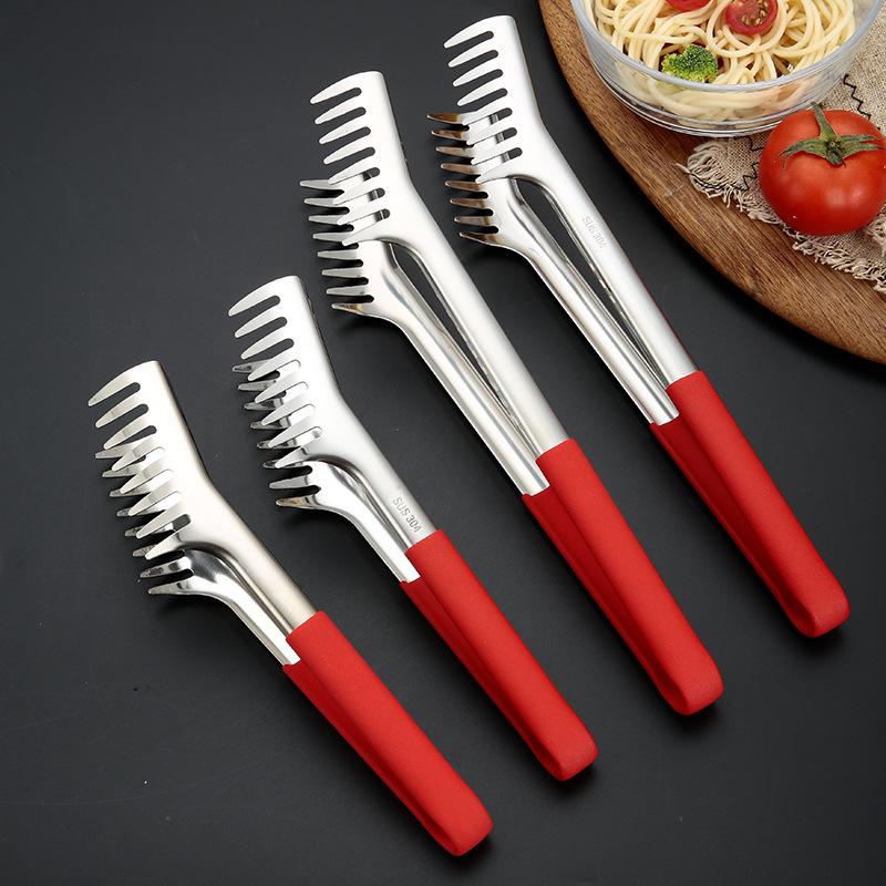 304 Stainless Steel Kitchen Tongs: Food, Pasta, BBQ, Spaghetti, Bread, Vegetables