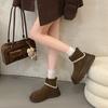 [Fanfna] Lace Simple Martin Boots for Women's 2025 Autumn and Winter New Thick-soled Retro Height-increasing Versatile Short Boots for Women