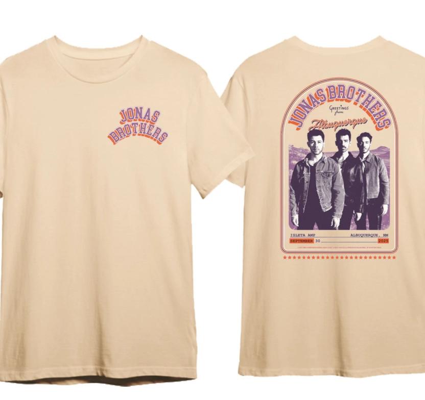 Jonas Brothers Greetings From Your Hometown Albuquerque Sept T-shirt size S-5XL S