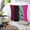 Hot Pink Zebra Stripes Pillowcase Polyester   Pattern Zip Decor Room Cushion Cover