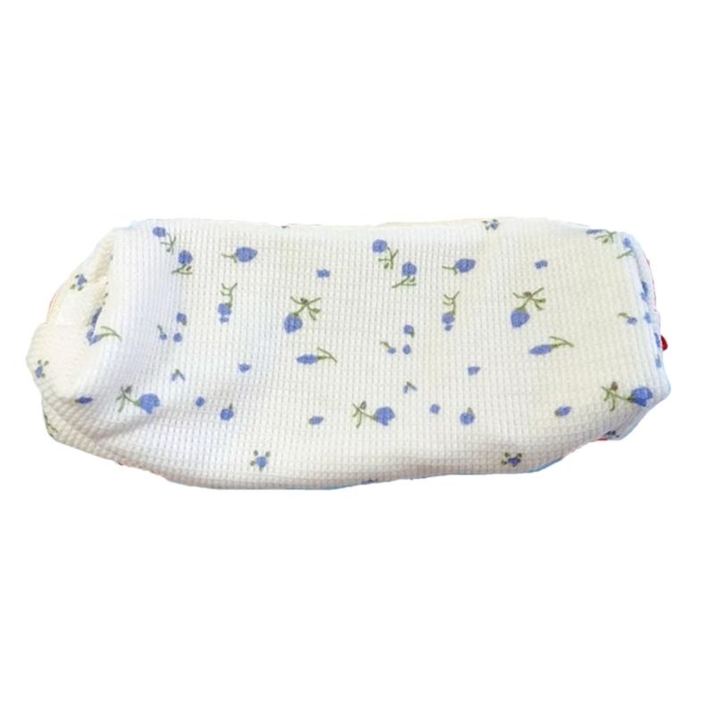 

Tiny Blossomy Pen Case Permanent Polyester Cosmetic Planner With Dense Size For Daily Use синій