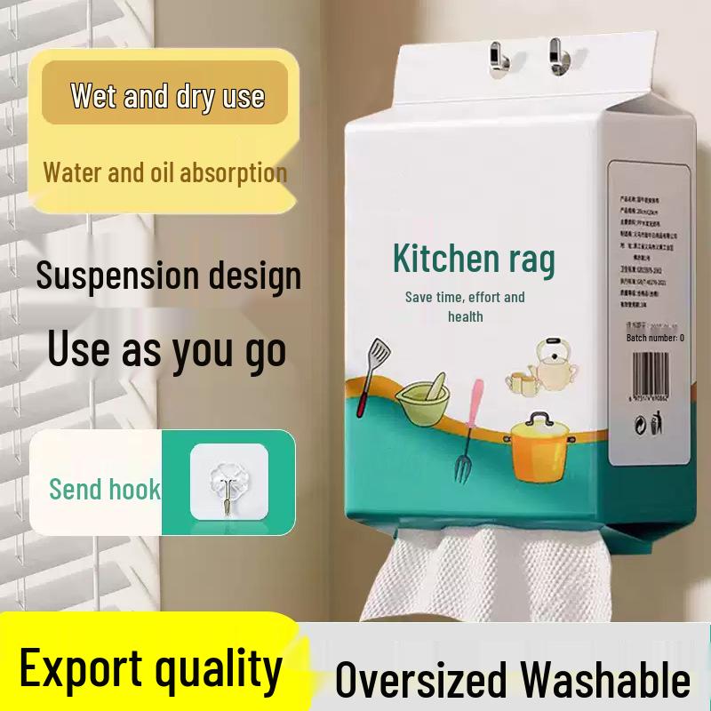 Thick Disposable Dual-Use Kitchen Towel: Oil & Water Absorbent for Dry & Wet Cleaning