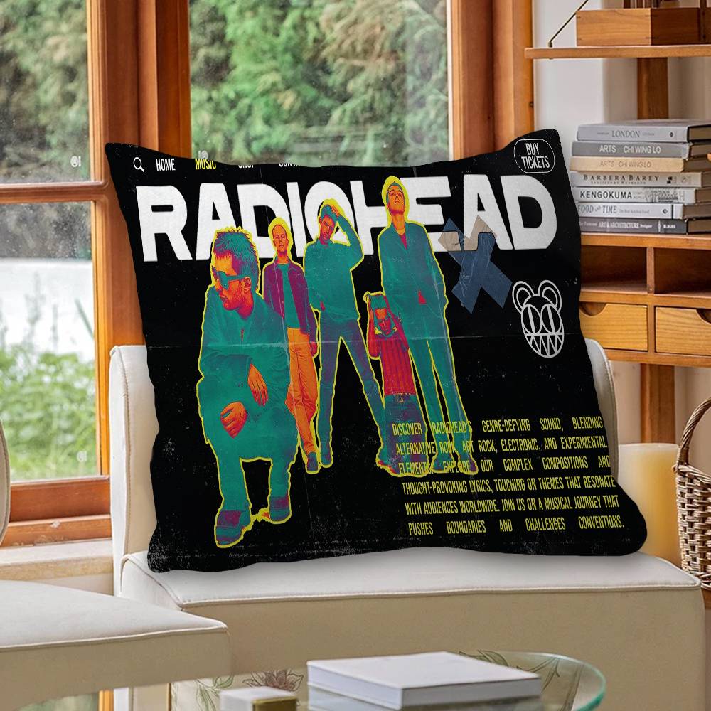 R-Radioheads Music Cushion Cover Car Throw Pillow Case For Sofa Car Christmas Gift 40x40cm 45x45cm