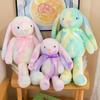 30/40CM Kawaii Langohriger Hase Plüschtier Regenbogenfarbenes Häschen Stofftier Schlafbegleiter Plüschpuppe Kinder Ostergeschenk