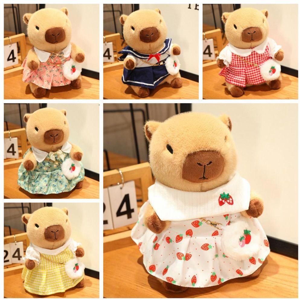 Dress Up Capybara Plush Doll Cartoon Capibara Fluffty Doll Cute Capybara Plush Toy  Home Decor