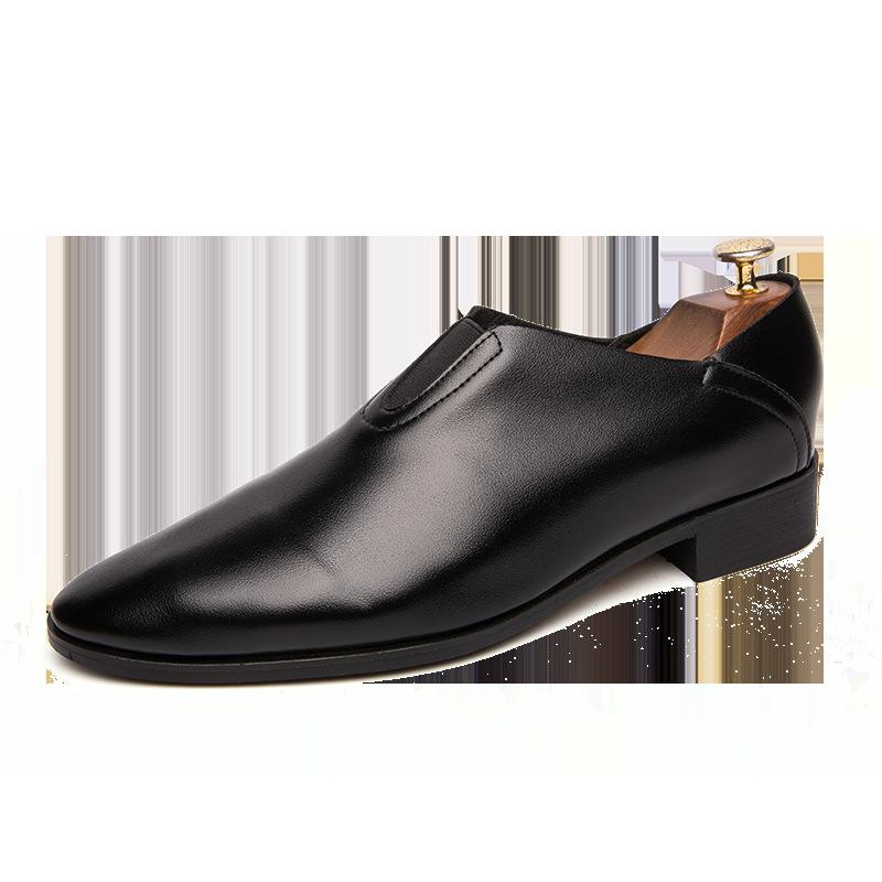 Summer British Small Leather Shoes Men's Teenagers Soft Leather Trend One Pedal Doudou Men's Shoes Hairstylist Casual Shoes