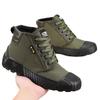 Jiefang shoes men's non-slip and wear-resistant construction site work farmland shoes labor insurance shoes low-top canvas breathable deodorant rubber