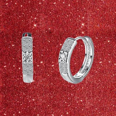 Simple Silver Plated Earring Zirconia Custom Hoop Earrings Fashion Jewelry