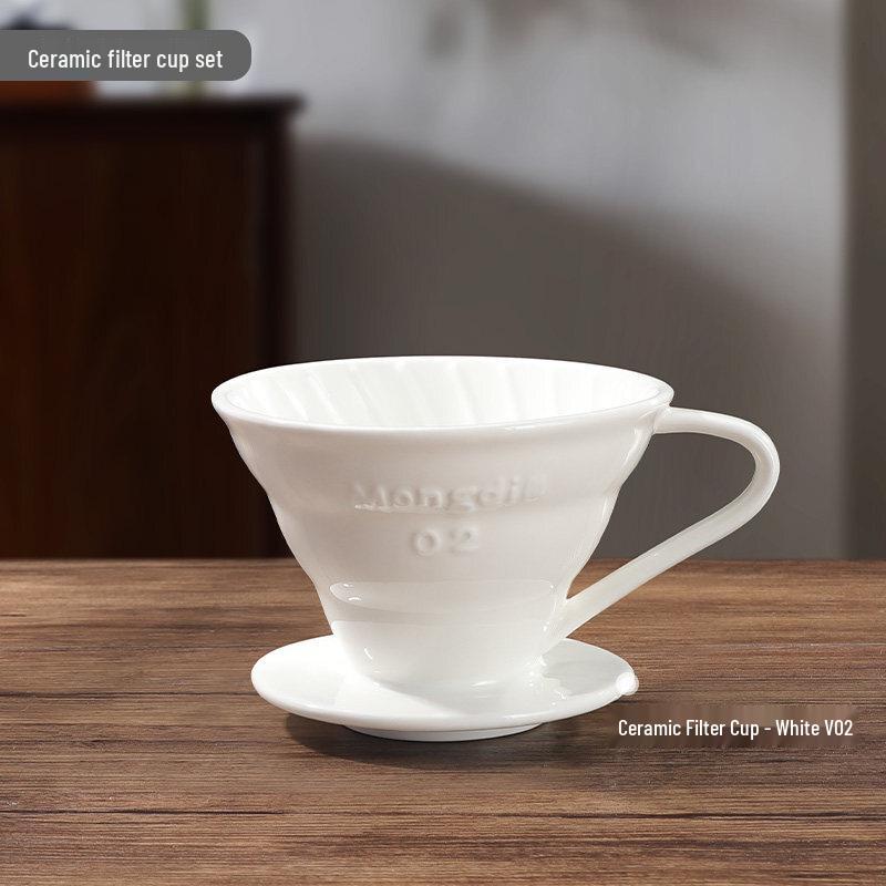 Qiwei V60 Ceramic Pour Over Coffee Dripper & Server Set