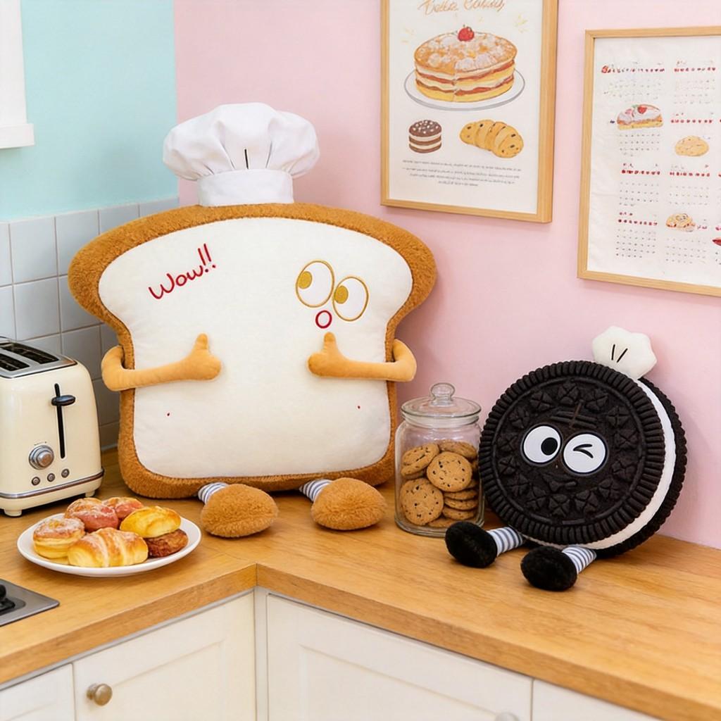 Cuscino Peluche Cartone Animato Oreo Con Imbottitura Morbida in Cotone PP Per Bambini e Ragazzi Comfort