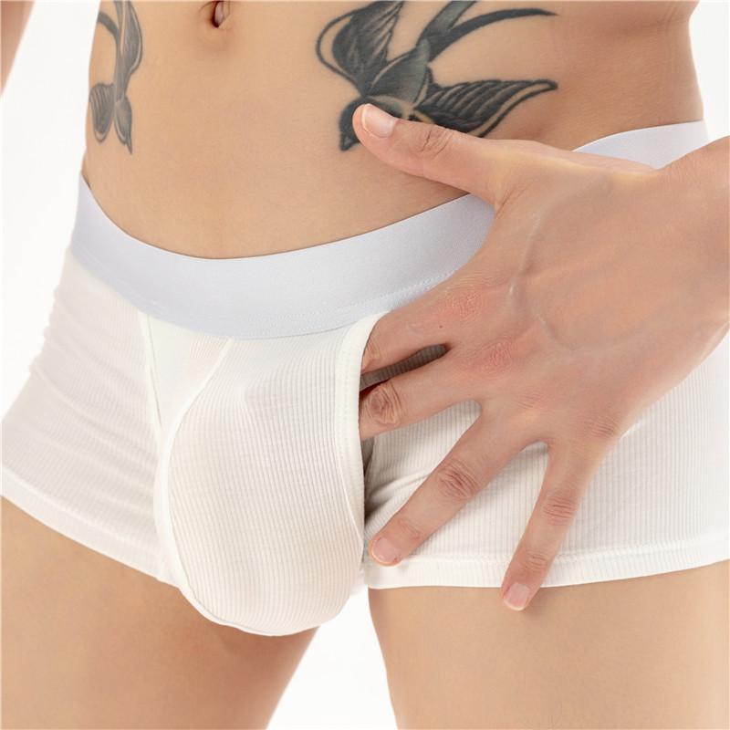 Men's Spring and Summer Ribbed Space Capsule U-convex Large Pocket Skin Friendly Breathable Briefs
