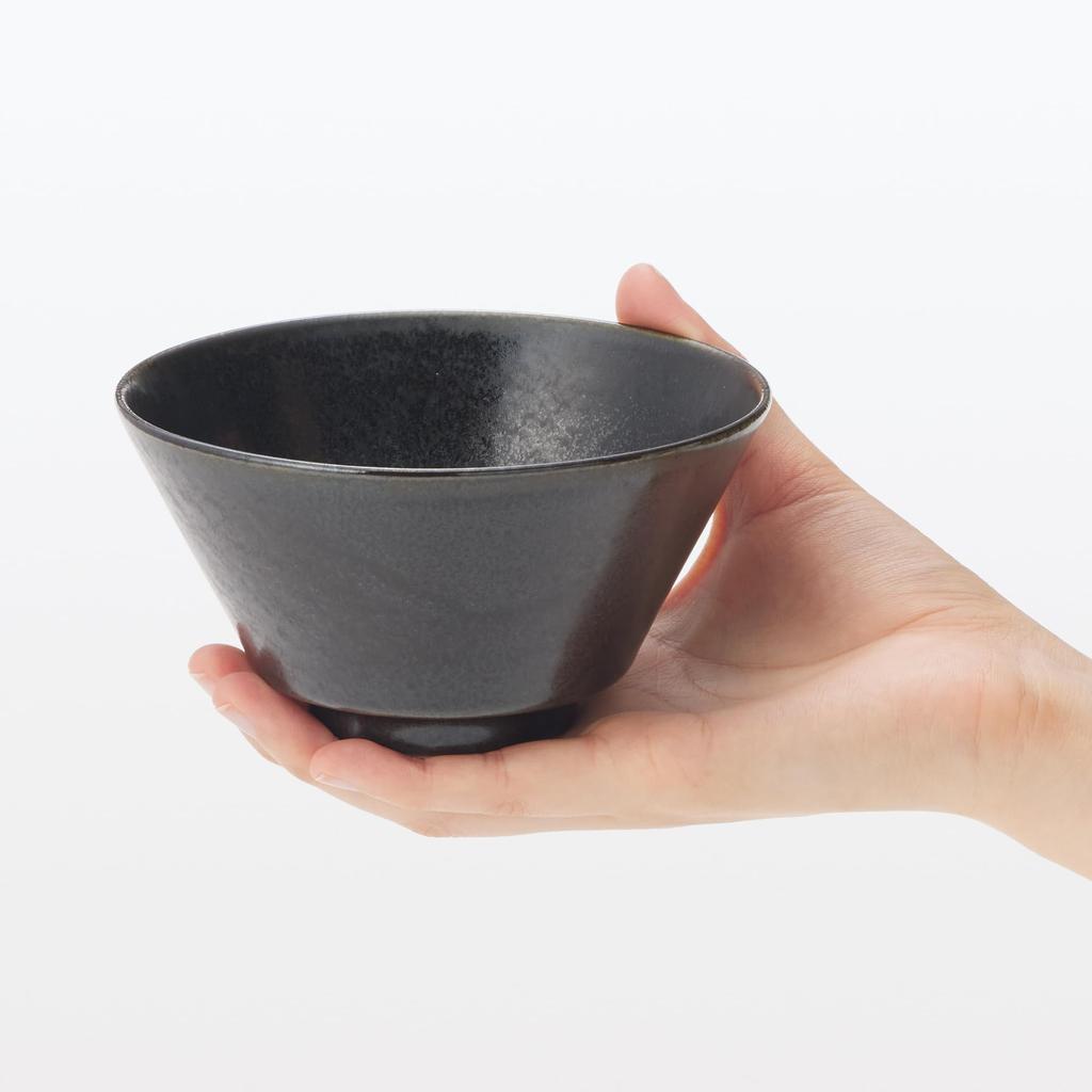 MUJI Mino ware rice black in diameter 83993528 bowl, glaze, approx. 12.7cm