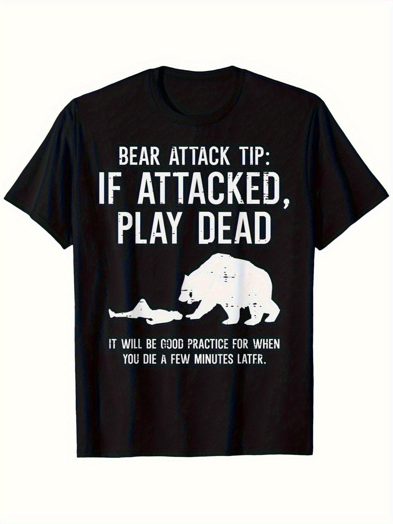 Camping Bear Attack Creative Printed Print Women  TShirt Short Sleeve Casual Unisex  Women  Summer Tshirt Clothing 2026 New Summer S