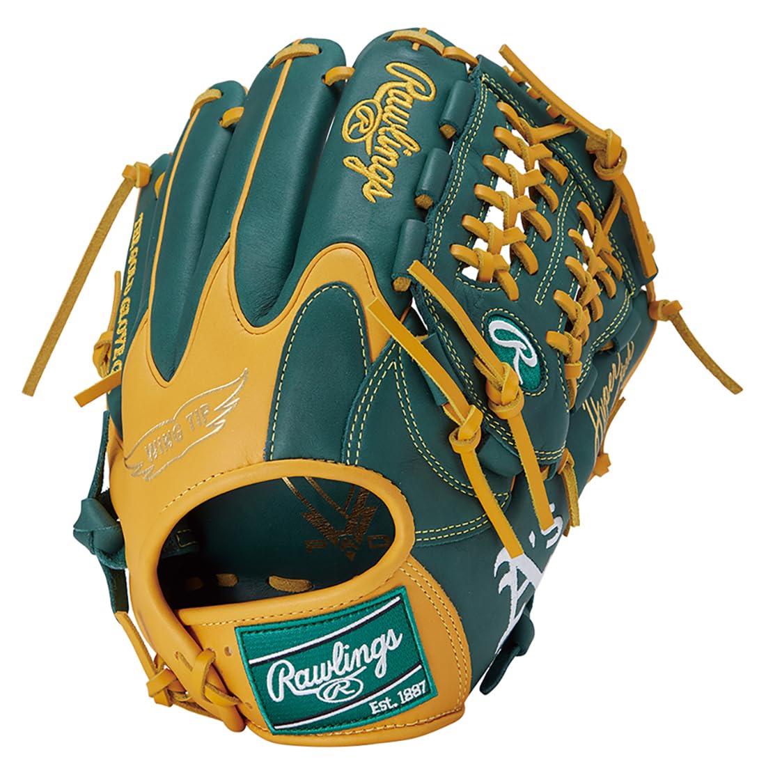 

Rawlings HYPER TECH MLB Softball Glove Oakland Athletics 11.75 Left-Hand Throw Right Hand Wear Adult Size