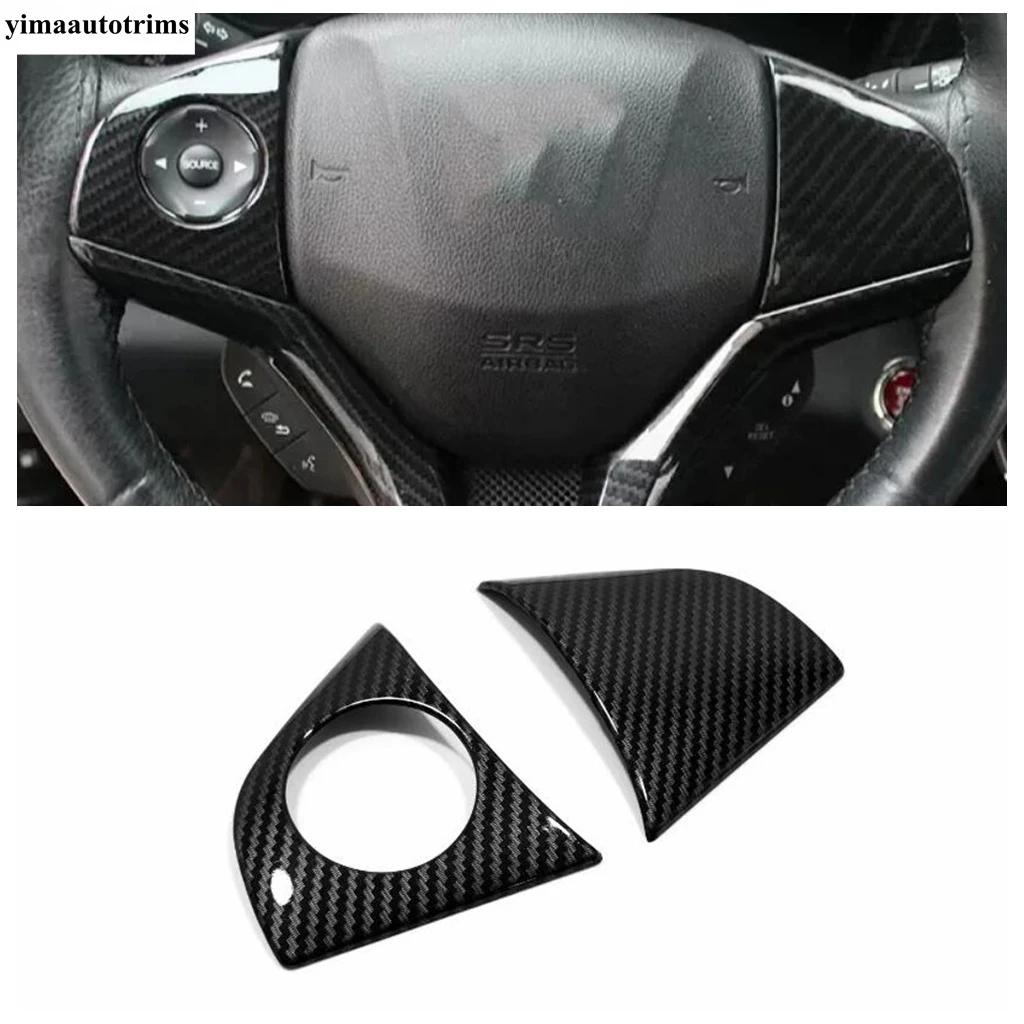 For Honda Vezel HR-V 2014 - 2025 ABS Carbon Fiber Car Steering Wheel Button Frame Decoration Cover Trim Accessories Interior