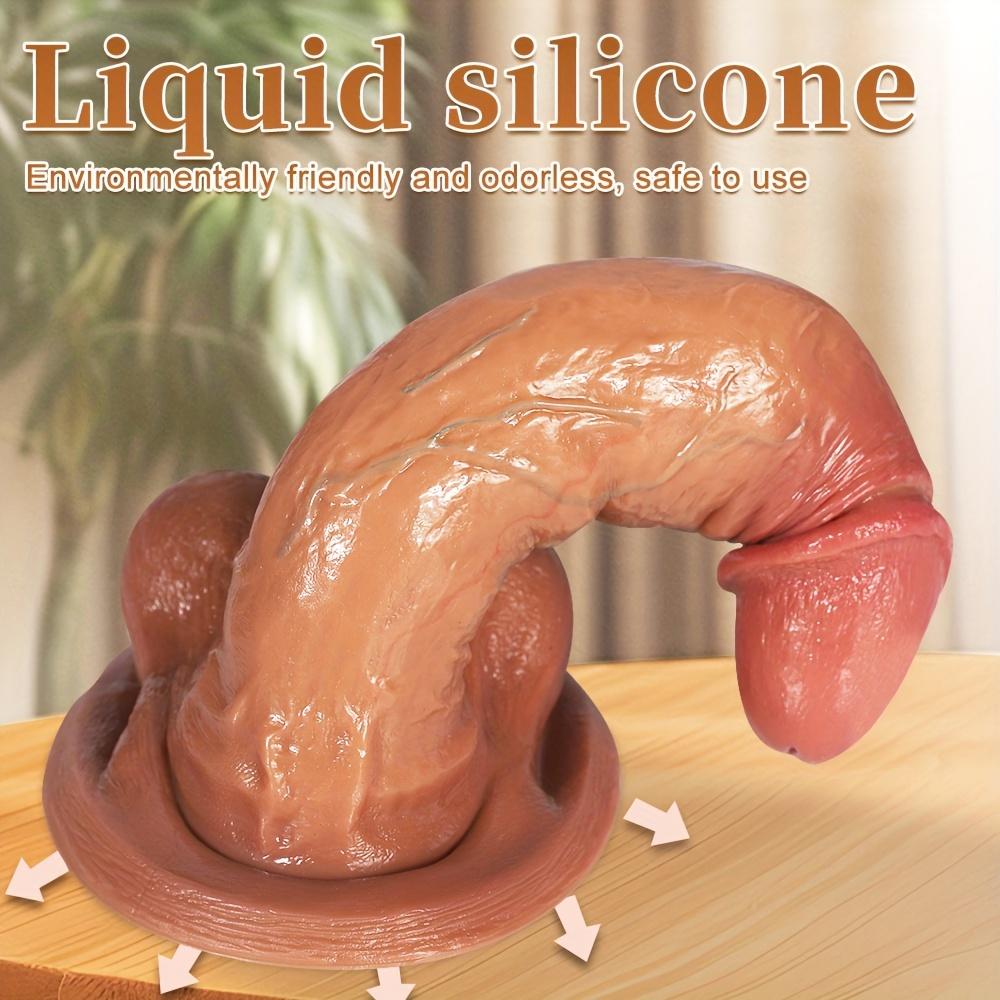 Luxurious Realistic Dildo Soft Liquid Silicone Rubber Ribbed Simulation Dildo for Women,Bulky Female Sex Toy with Lifelike Texture and Veins