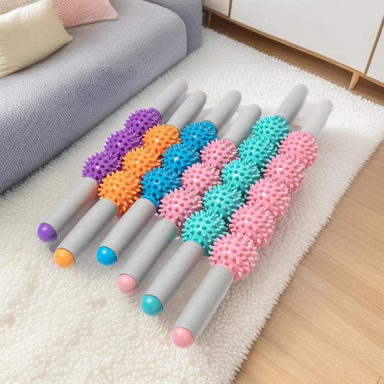 Massage-Rollenstab mit 3/5 Noppenbällen, Faszien-Muskel-Cellulite Tiefengewebs-Massagegerät, Massagegerät für Muskelkater, Nacken, Bein, Rücken
