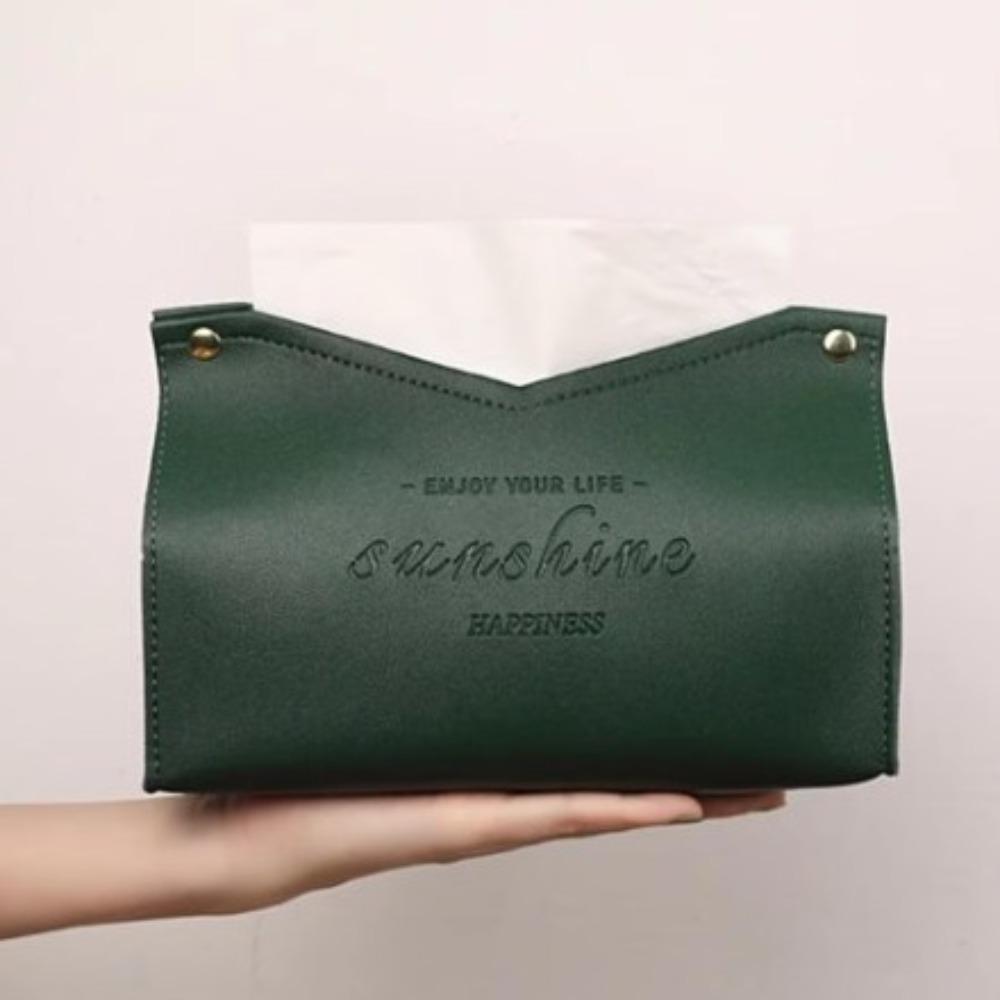 PU Leather Napkin Holder Multi-purpose Tissue Paper Storage Bag Toilet Paper Case  Desktop