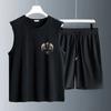Men's suit gym fitness clothing vest sleeveless man canotte bodybuilding ropa hombre man clothes wear Angel Wings Graffiti Knit