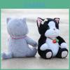 Cute Sitting Posture Cat Plush Dolls With Bell And Bow Decor For Birthday Gifts And Decor