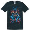 Lucario T-Shirt Neongelb Blaue Aura Kämpfer Anime Grafikkunst Unisex T-Shirt Cooles Geschenk