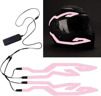 Motorcycle Helmet LED Light Strip Waterproof Bright Accessory (Pink)