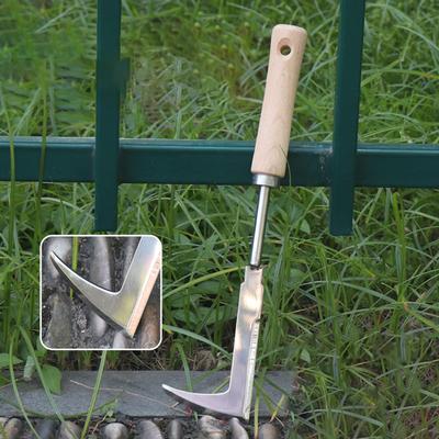 Ogród Szczelinowy Pielnik Narzędzie do Pielenia Szczelin Uchwyt Stal Nierdzewna Ręczna Kosiarka Kształt L Sierp do Pielenia na Farmę Trawnik Patio