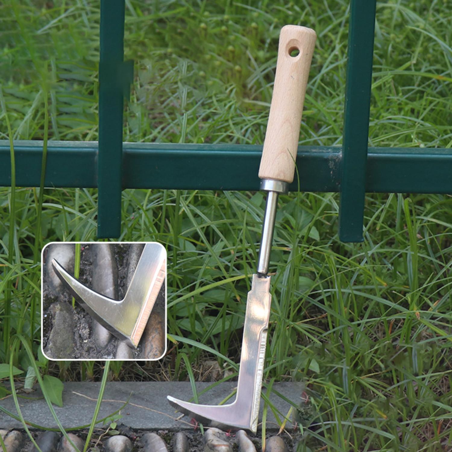 

Садовый инструмент для удаления сорняков из щелей, инструмент для прополки щелей, ручка из нержавеющей стали, ручная газонокосилка, прополочная коса L-образной формы для фермы, газона, патио