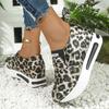 Fashion Leopard Print Casual Sports Shoes for Women Thick Bottom Slip-On Platform Sneakers Woman Lightweight Height Increasing Sneakers