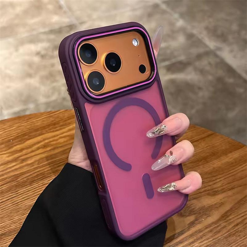 Kabelloses Laden Matte Magnetische Hülle für iPhone 17 16 Pro Max 15 14 Plus 13 12 11 17 Air Anti-Fall Bumper Durchscheinende TPU-Hülle
