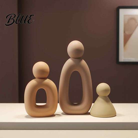 Resin Statue for Home Decor Family of Three Sculpture  Abstract Figurine  Modern Minimalist Sculpture Office TV Cabinet Entryway  Housewarming