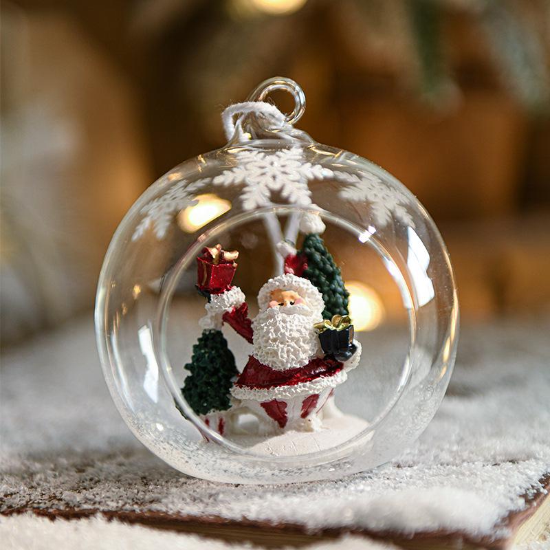 Glass Christmas Ball Ornament - Festive Hanging Decoration for Holiday Atmosphere
