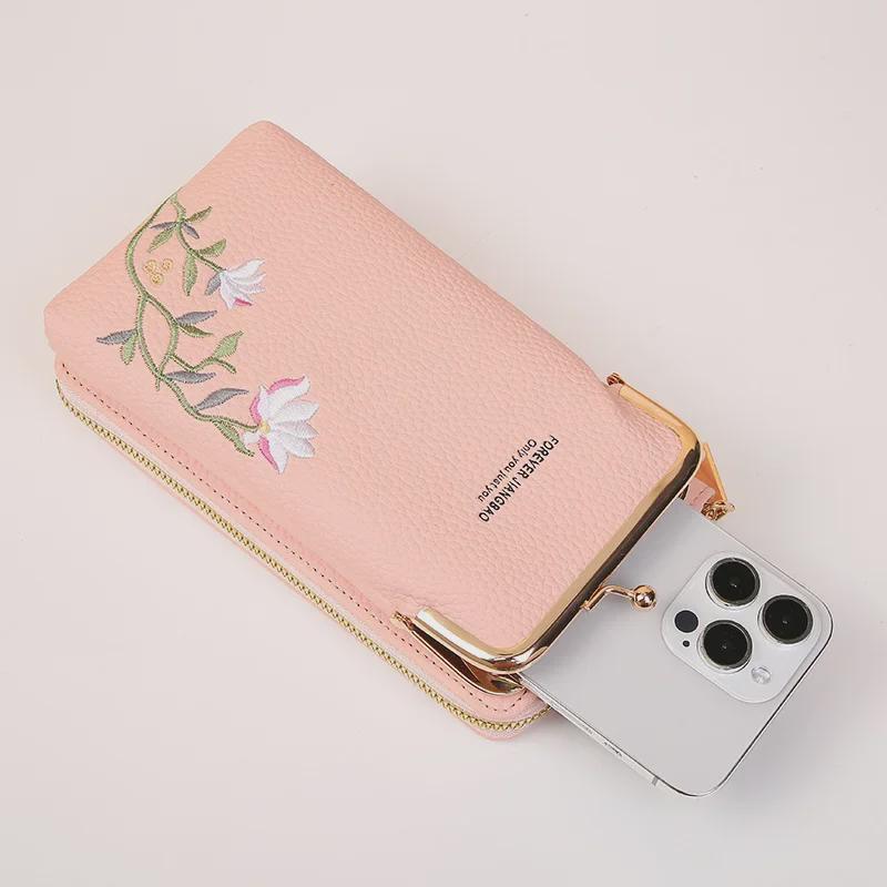 Damen 2024 Koreanischer Stil Litschi-Muster Bestickte Umhängetasche