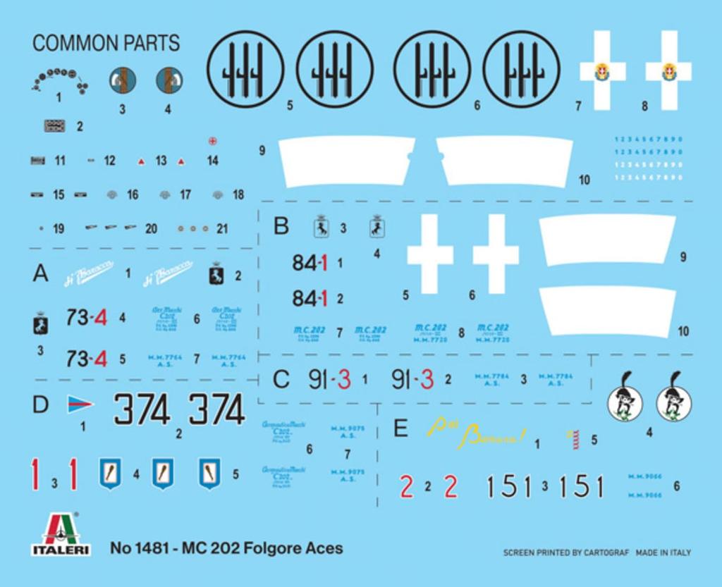 Italeri 1/72 WWII Italian Macchi MC.202 Folgore Ace Plastic Model Kit IT1481 (Airplane)